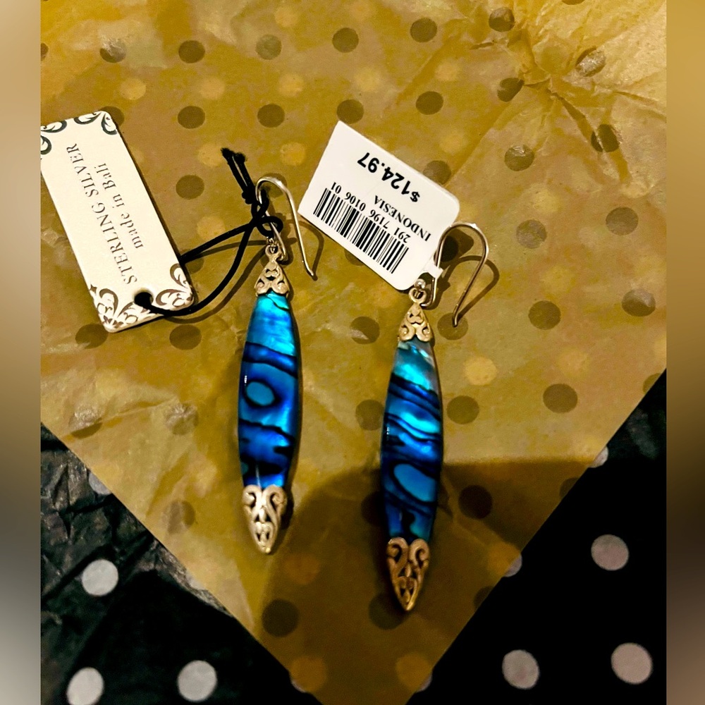 Silver Abalone Pearl Earrings
